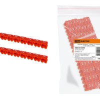 Маркер наборный – символ “2” красный 6 мм2 (100 шт.) TDM