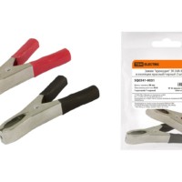 Зажим “крокодил” ЗК 50А 98мм в изоляции красный/черный (1шт+1шт) TDM