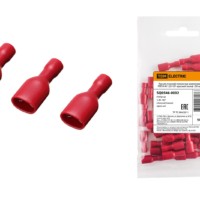 Разъем плоский полностью изолированный РППИ-М 1,25-187 красный (мама)  (50 шт) TDM