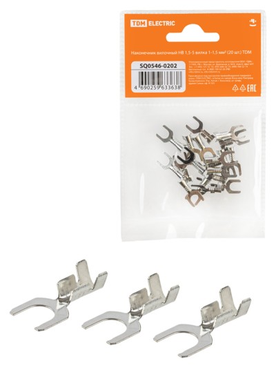 Наконечник кабельный вилочный НВ 1,5-5 вилка 1-1,5 мм² 20шт/уп TDM