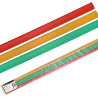 Трубки термоусаживаемые не распространяющие горение, с клеевым слоем, набор 3 цвета (красный, желтый, зеленый) по 3 шт., длиной 1,0 м ТТкНГ(3:1)-25,4/8,5 TDM