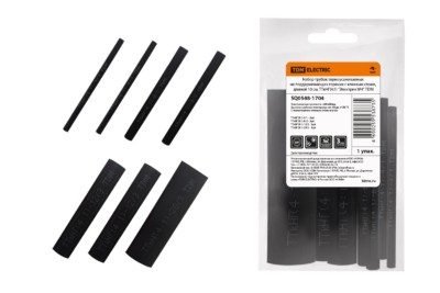 Набор трубок термоусаживаемых не поддерживающих горение с клеевым слоем, длиной 10 см, ТТкНГ(4:1) “Электрик №4” TDM