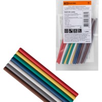 Набор трубок термоусаживаемых, не поддерживающих горение, клеевых, 7 цветов, длиной 10 см ТТкНГ(3:1) “Полицвет 2,4/0,8 TDM”