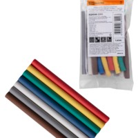 Набор трубок термоусаживаемых, не поддерживающих горение, клеевых, 7 цветов, длиной 10 см ТТкНГ(3:1) “Полицвет 6,4/2,0 TDM”