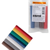 Набор трубок термоусаживаемых, не поддерживающих горение, клеевых, 7 цветов, длиной 10 см ТТкНГ(3:1) “Полицвет 12,7/4,3 TDM”