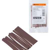 Набор трубок термоусаживаемых, не поддерживающих горение, клеевых, 8 типоразмеров, длиной 10 см ТТкНГ(3:1) “Моноцвет-диапазон, коричневый TDM”