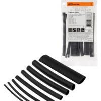 Набор трубок термоусаживаемых, не поддерживающих горение, клеевых, 8 типоразмеров, длиной 10 см ТТкНГ(3:1) “Моноцвет-диапазон, черный TDM”