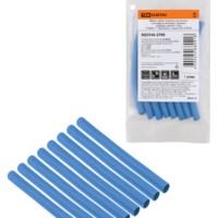 Набор трубок термоусаживаемых, не поддерживающих горение, клеевых, длиной 10 см ТТкНГ(3:1) “Моноцвет, синий 6,4/2,0 TDM”