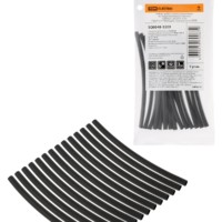 Набор трубок термоусаживаемых, не поддерживающих горение, клеевых, длиной 10 см ТТкНГ(3:1) “Моноцвет, черный 3,2/1,0 TDM”