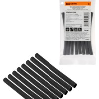 Набор трубок термоусаживаемых, не поддерживающих горение, клеевых, длиной 10 см ТТкНГ(3:1) “Моноцвет, черный 6,4/2,0 TDM”