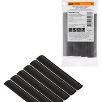 Набор трубок термоусаживаемых, не поддерживающих горение, клеевых, длиной 10 см ТТкНГ(3:1) “Моноцвет, черный 12,7/4,3 TDM”