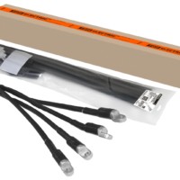 Муфта кабельная термоусаживаемая концевая внутренней и наружной установки 70-120 кв.мм 1кВ ПВХ/СПЭ без брони с наконечниками 4ПКВНтп1-70/120-Б TDM