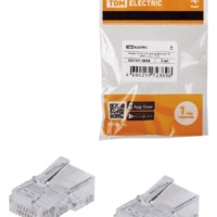 Разъем RJ-45 UTP для кабеля кат. 5Е 8P8C 2шт/уп TDM