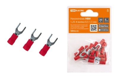 Наконечник кабельный НВИ 1,25-4 вилка 0,5-1,5мм 20шт/уп TDM