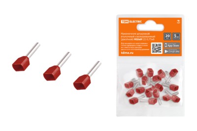 Наконечник кабельный НШвИ двойной 2 0,75х8 20шт/уп TDM