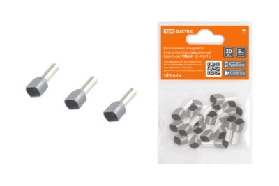 Наконечник кабельный НШвИ двойной 2 4,0х12 20шт/уп TDM