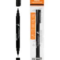 Маркер перманентный двухсторонний 0,4/1 мм, черный (пакет) круглый наконечник TDM