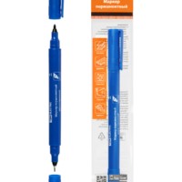 Маркер перманентный двухсторонний 0,4/1 мм, синий (пакет) круглый наконечник TDM