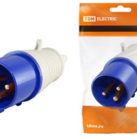 Вилка 023 2Р+РЕ 32А 220В IP44 TDM