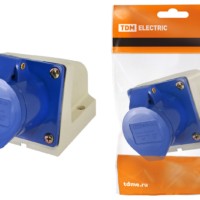 Розетка 133 стационарная 2Р+РЕ 63А 220В IP54 TDM