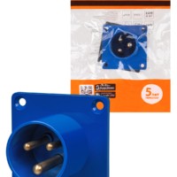 Вилка 613 скрытая 2Р+РЕ 16А 220В IP44 TDM