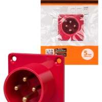 Вилка 614 скрытая 3Р+РЕ 16А 380В IP44 TDM