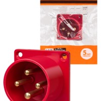 Вилка 624 скрытая 3Р+РЕ 32А 380В IP44 TDM