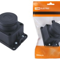 Розетка настенная с заглушкой каучук 2Р+РЕ 16А 250В IP44 TDM