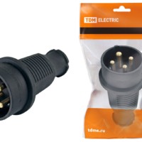 Вилка прямая каучук 3Р+РЕ 32А 380В IP44 TDM