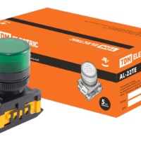 Лампа AL 22TE сигнальная d22мм зеленый неон/230В цилиндр TDM