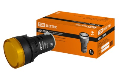 Лампа AD 22DSLEDматрица d22мм желтый 110В AC/DC TDM