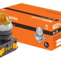 Лампа AL 22 сигнальная d22мм желтый неон/230В цилиндр TDM