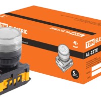 Лампа AL 22TE сигнальная d22мм прозрачн. неон/230В цилиндр TDM