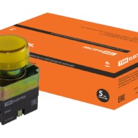 Лампа сигнальная SB2 BV65 с подсветкой 230В LED d22мм желтый IP40 TDM