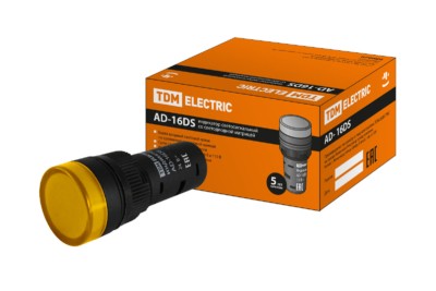 Лампа AD 16DSLEDматрица d16мм желтый 24В AC/DC TDM