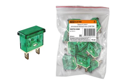 Лампа YL238 01 сигнальная зеленая неон 230В TDM