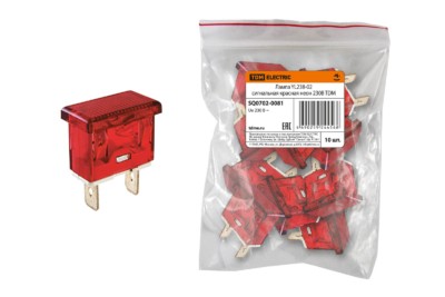 Лампа YL238 02 сигнальная красная неон 230В TDM