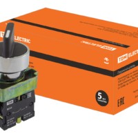 Переключатель на 3 положения SB2-BD33 с фиксацией, 2НО, стандартная ручка, d22 мм, черный, IP40 TDM