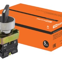 Переключатель на 3 положения SB2-BJ33 с фиксацией, длинная ручка, 2НО, d22 мм, черный, IP40 TDM