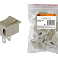 Клавишный переключатель YL-211-01 серый 2 положения 1з TDM