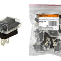 Клавишный переключатель YL-211-03 черный (влагозащищенный) 2 положения 1з  TDM