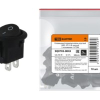 Клавишный переключатель круглый MRS-101-3-B черный 2 положения 1з TDM