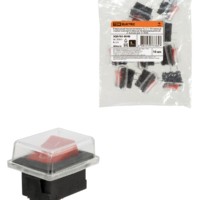 Клавишный переключатель YL-211-03 черный корпус красная клавиша (влагозащищенный) 2 положения 1з TDM