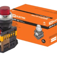 Кнопка ABLFP-22 красный d22мм неон/230В 1з+1р TDM