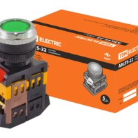 Кнопка ABLFS-22 зеленый d22мм неон/230В 1з+1р TDM