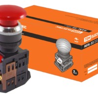 Кнопка AEAL-22 “Грибок”с фиксацией красный d22мм 230В 1з+1р TDM