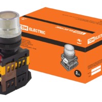 Кнопка ABLF-22 прозрачн. d22мм неон/230В 1з+1р TDM