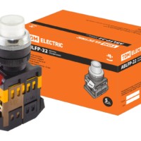 Кнопка ABLFP-22 белый d22мм неон/230В 1з+1р TDM