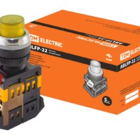 Кнопка ABLFP-22 желтый d22мм неон/230В 1з+1р TDM