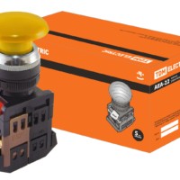 Кнопка AEА-22 “Грибок” желтый d22мм 1з+1р TDM